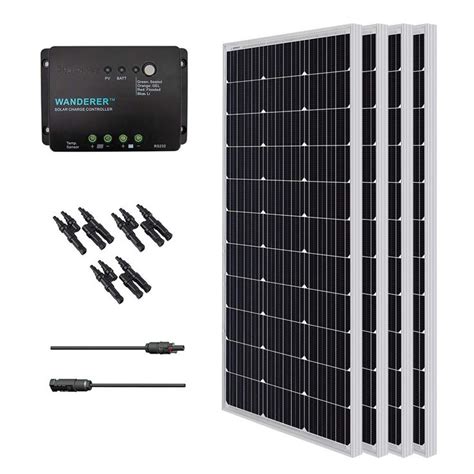 Renogy 400W 12V Solar Panel Monocrystalline Bundle Kit for RV/Boat ...