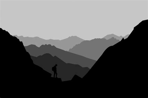 mountain outlines in black and white 10066743 Vector Art at Vecteezy