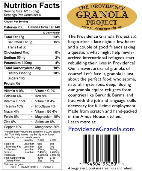 Granola Nutrition Facts Label – Besto Blog