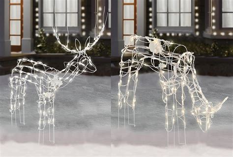 Christmas 3-Piece Animated Moving 40 White Lighted Deer Family - Buck ...