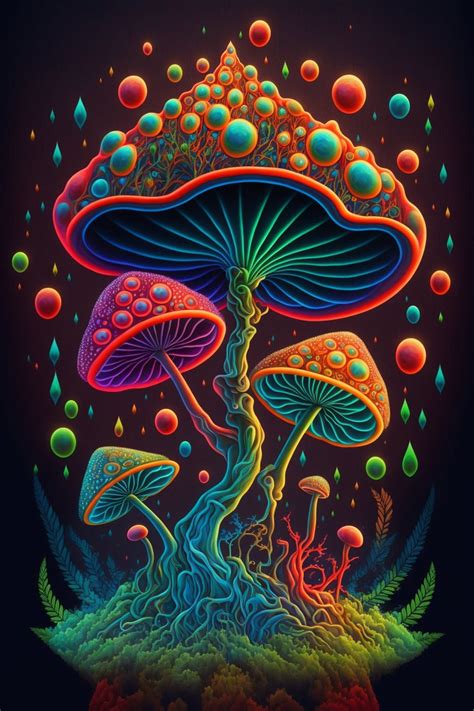 Trippy Psychedelic Mushroom Art, Digital Print, AI Generated Art - Etsy