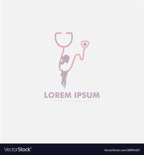 Pediatrician logo designs with child Royalty Free Vector