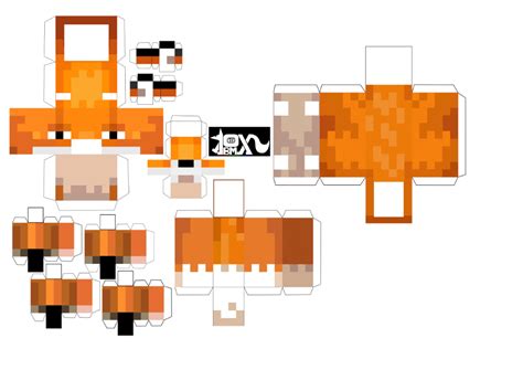 Template Minecraft Papercraft Fox Sleeping : Oof Fox Special Sleeping ...