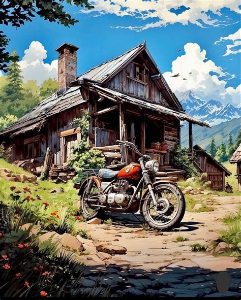 Moto Art Book | Пейзажная живопись, Обои искусство, Пейзажи