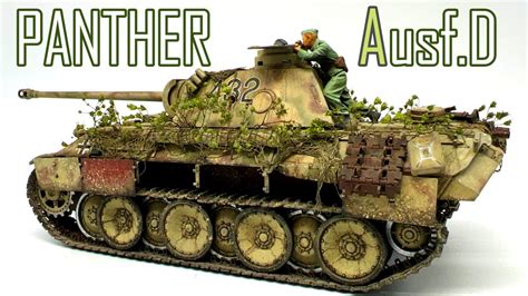 1/35 PANTHER Ausf.D Tamiya tank model 【Plant camouflage】Scale model ...