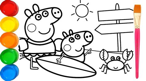 Peppa Pig Beach Coloring