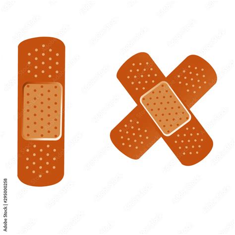 Band Aid Straight and Cross - Cartoon Vector Image Stock Vector | Adobe ...