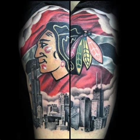 40 Chicago Blackhawks Tattoo Designs For Men - Hockey Ink Ideas