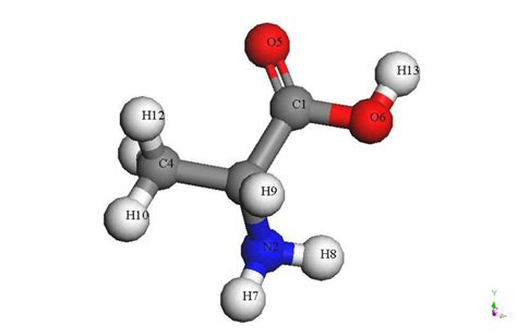 Geometry optimized structure of alanine molecule. | Download Scientific ...