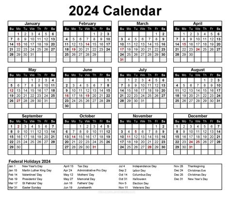 Printable Excel Calendar 2024 Year - Feb 2024 Calendar Printable