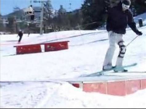 Advanced Snow Skiing Tricks : Sliding a Snow Ski Box (take 2 ...