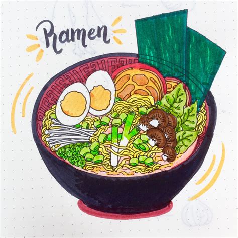 Drawing of what would be my perfect bowl of ramen. : ramen