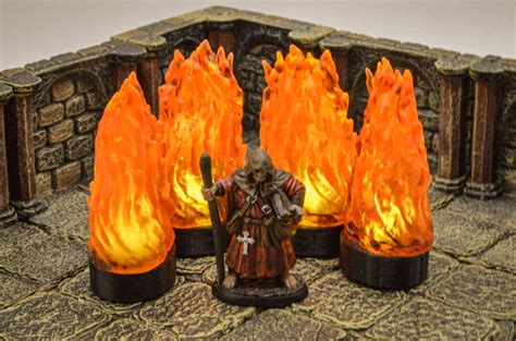 LED Wall of Fire Miniature With Flickering Light for Dungeons and ...