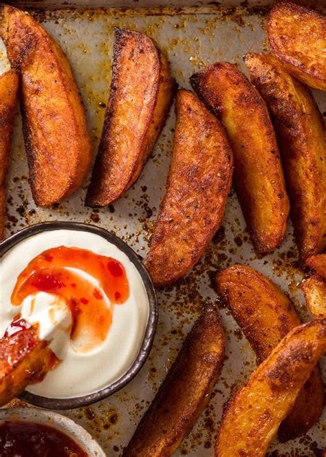 Crunchy Seasoned Baked Potato Wedges | RecipeTin Eats