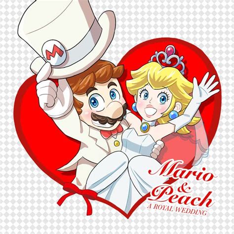 Mario and Peach Wedding Card