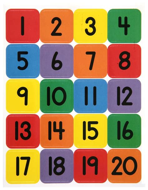 1-20 Number Chart for Preschool | Activity Shelter | Aprendizaje de los ...