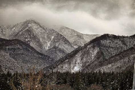 Winter Scene in the Japanese Alps, Nagano Prefecture Stock Image ...