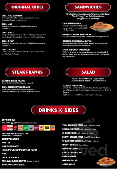 Steak 'n Shake menu in Jackson, Tennessee, USA