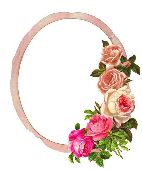 The Graphics Monarch: Free Pink Rose Digital Flower Frame Download ...