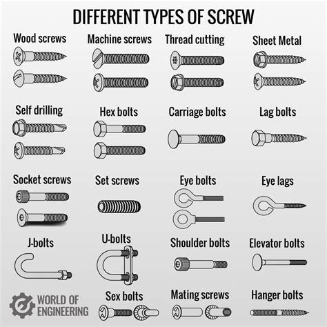 Different types of screw. 🧵 1. Wood screws are perhaps the most ...