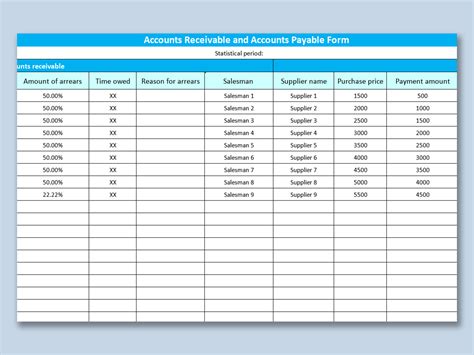 EXCEL of Light Blue Accounts Receivable and Accounts Payable Form.xls ...