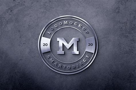 Free Silver Metal Logo Mockup | Mockuptree