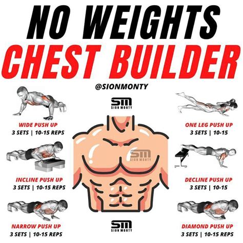 Chest Builder Workout | Chest workout at home, Chest workout routine ...