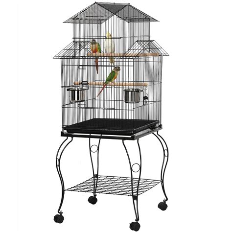 Buy Yaheetech 140cm Bird Cage Rolling Parrot Cage Budgie Cage with ...