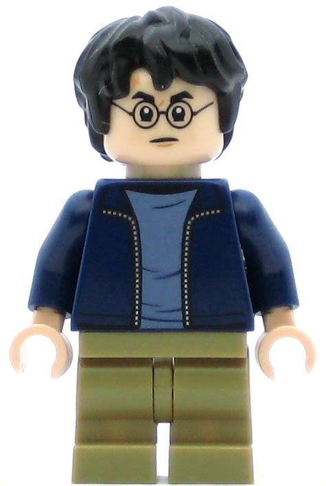 LEGO Harry Potter Minifigure Harry Potter, Dark Blue Open Jacket, Dark ...