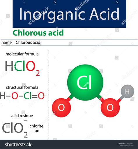 Inorganic Acid Chlorous Acid Chemistry Stock Vector (Royalty Free ...