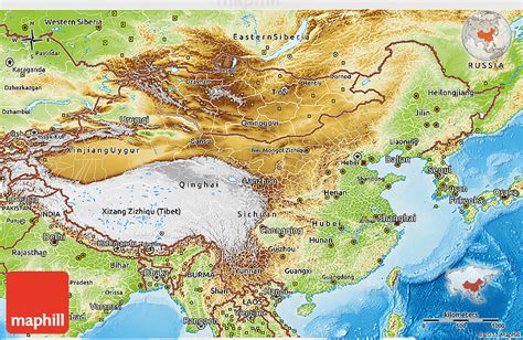 Physical 3D Map of China