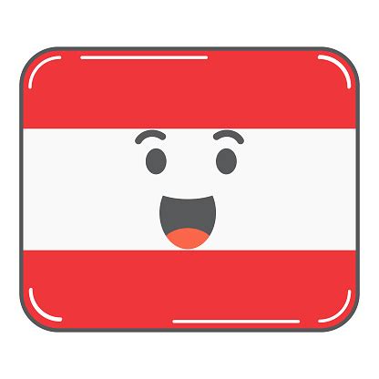 The Austrian Emoji Flag With The Smile Mug In Flat Style A Vector Stock ...