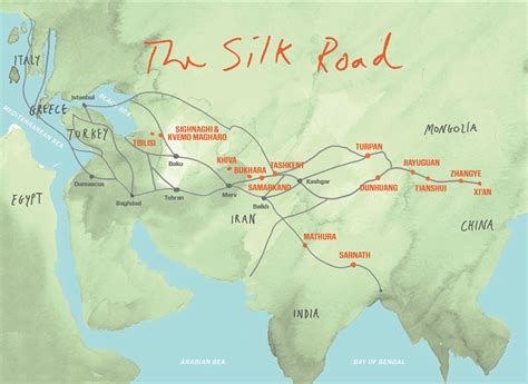 Silk Road Route Map - Ailina Laurette