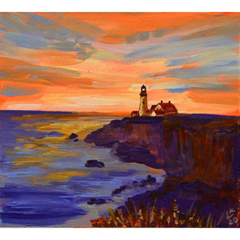 Lighthouse Maine art painting Original acrylic artwork | Etsy | Картины ...