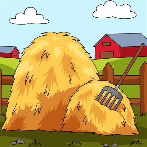 Haystack Colored Cartoon Farm Illustration 7528326 Vector Art at Vecteezy