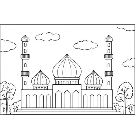 Jual Gambar Sketsa Mewarnai Islami ~ MASJID/ Seketsa Lukis / Drawing ...