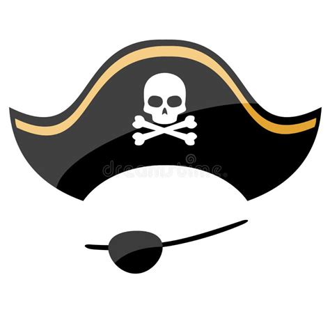 Pirate hat with eye patch stock vector. Illustration of vector - 194283114