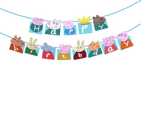 Buy Party Propzpeppa Pig Happy Birthday Banner for Peppa Pig Birthday ...