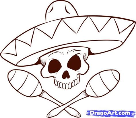 how to draw a sombrero step 6 | Drawings, Sketches, Day of the dead art