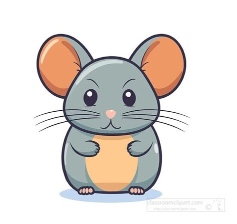 Mouse Clipart-cute big eared mouse cartoon style clip art