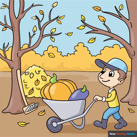 How to Draw the Autumn Season - Really Easy Drawing Tutorial