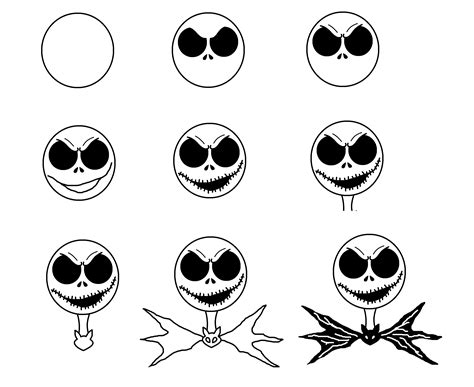 Step By Step How To Draw Jack Skellington at Drawing Tutorials