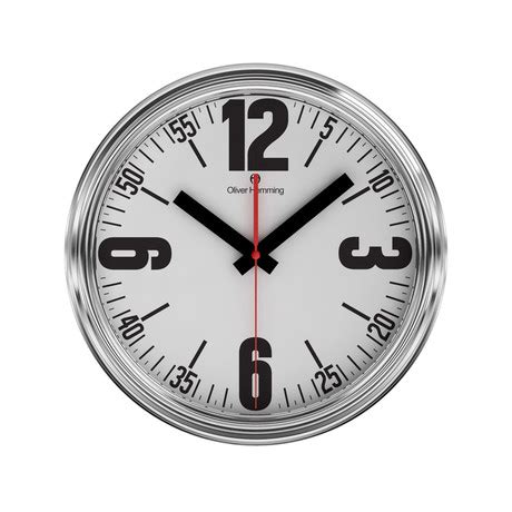 360mm Garage Wall Clock // Chrome Steel // V2 - Oliver Hemming Clocks ...