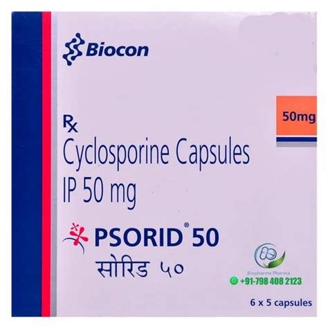 Ciclosporin (100mg) Psoriasis Psorid 100 Mg Cap Cyclosporine Capsules ...