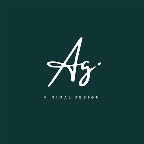 A G AG Initial handwriting or handwritten logo for identity. Logo with ...