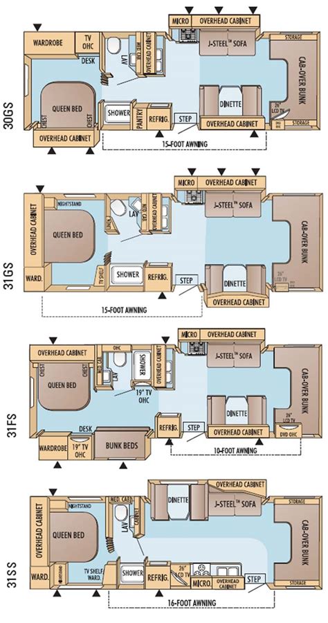 Jayco Greyhawk class C motorhome floorplans - large picture