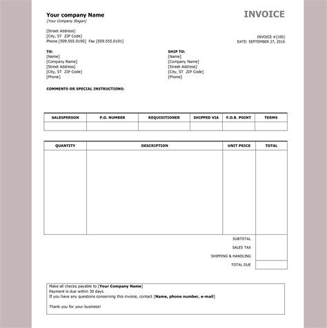 Free Invoice Templates by InvoiceBerry - The Grid System