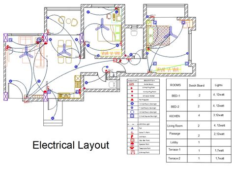 Interior Electrical layout design - Cadbull