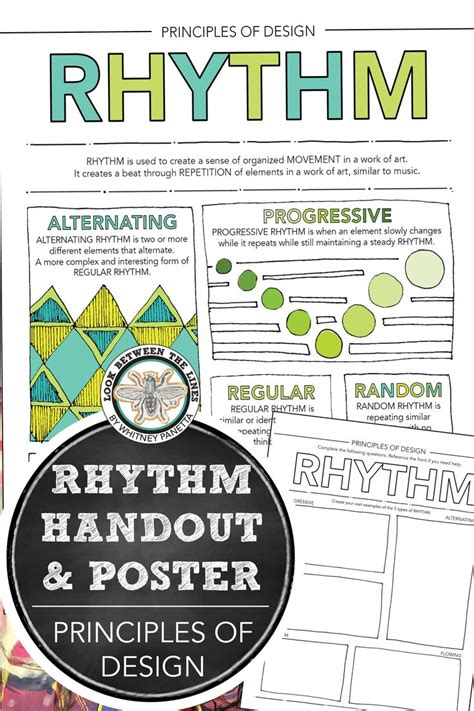 Rhythm, Principles of Design Mini Art Lesson, Visual Art Worksheet ...