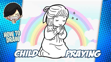 How to draw Child Praying step by step - YouTube